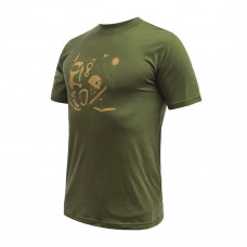Мъжка Термотениска от 100% Мериносова Вълна Sensor Merino Active Hiking (Къс Ръкав) – Safari Green